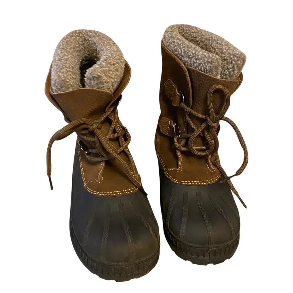 Sorel Badger 37 EU (5 Youth/ 6 Women) Winter Snow Boots Brown Leather and Rubber